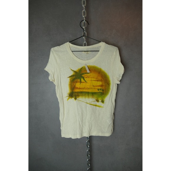 Madewell Palm Tree Graphic Tee Shirt Women's Size Medium Vacation Vibes - Picture 2 of 8